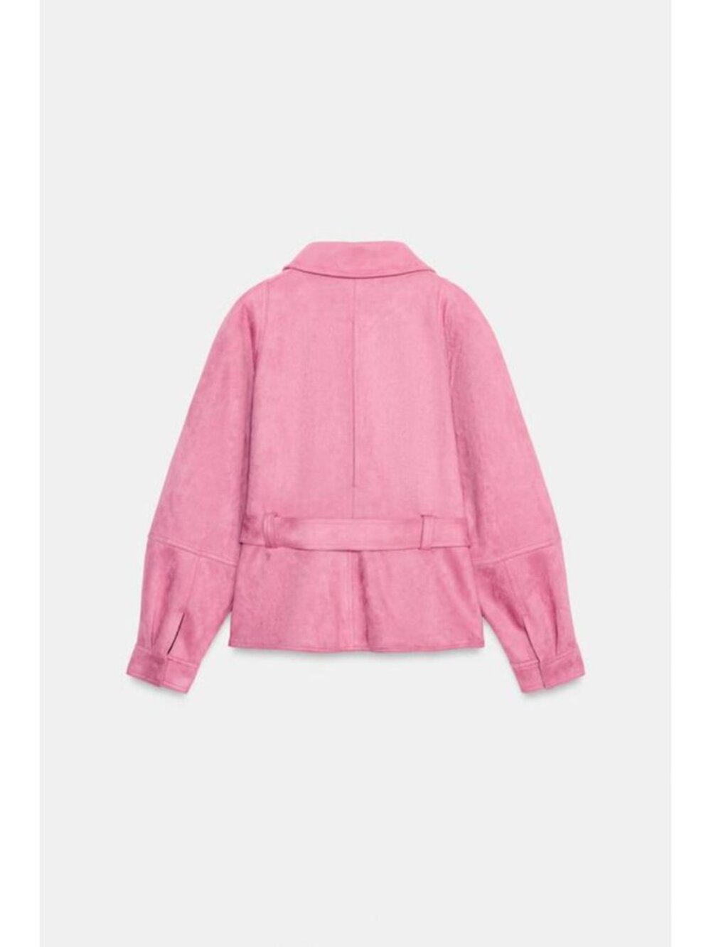 ZARA FAUX SUEDE BELTED JACKET - Picture 9 of 10